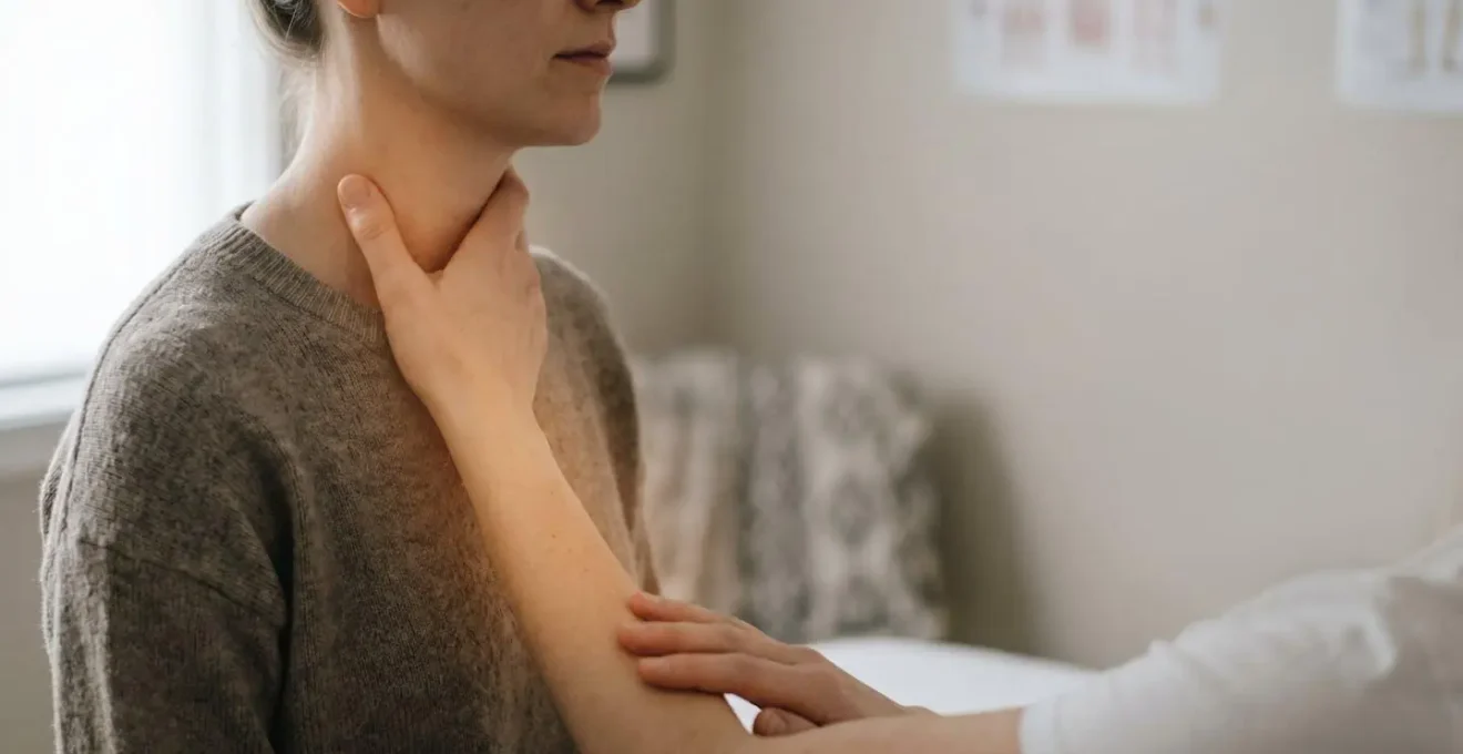 Silhouette humaine de profil montrant une ligne de tension lumineuse partant de la nuque jusqu'au bras, symbolisant la douleur projetée